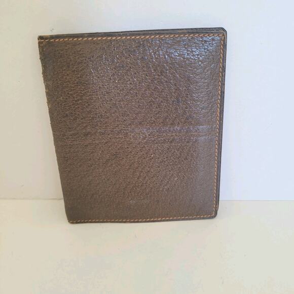 GUCCI Vintage Logo Men's Leather Card Wallet Bifold Brown Designer Small Fair - Picture 1 of 9